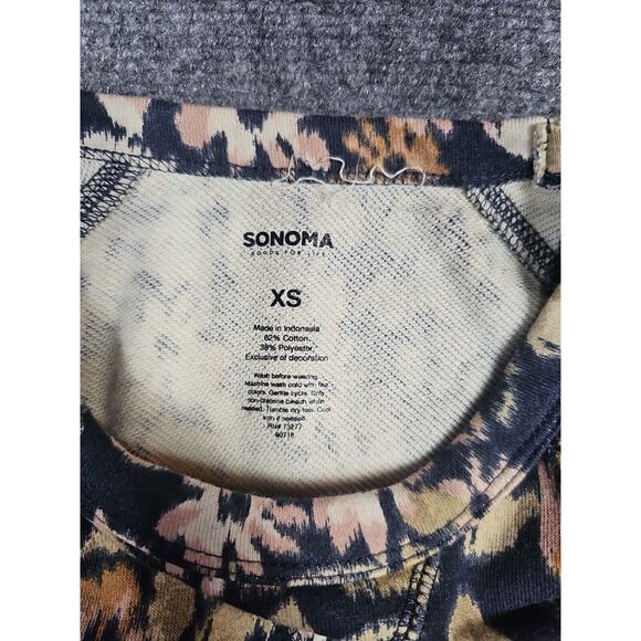 Sonoma NWT Women's Size XS Multicolored Floral Long Sleeve Relaxed Sweatshirt - Picture 3 of 7